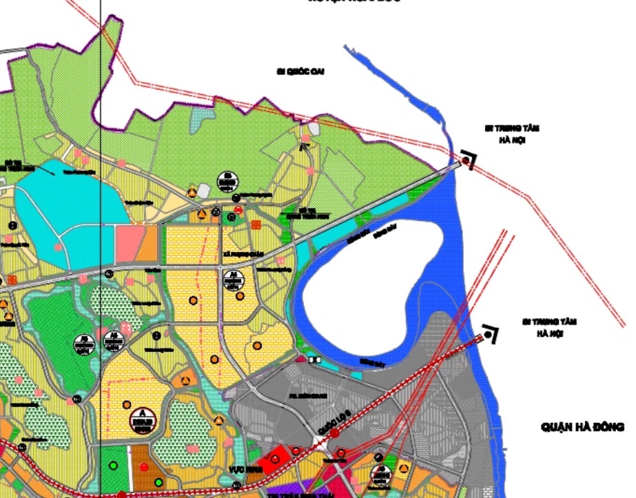 Bản đồ quy hoạch giao thông xã Phụng Châu theo bản đồ quy hoạch chung xây dựng huyện Chương Mỹ thành phố Hà Nội đến năm 2030.