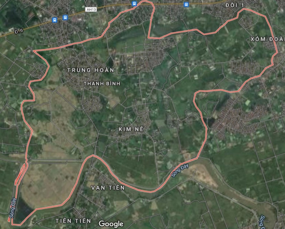 Xã Thanh Bình trên bản đồ Google vệ tinh.