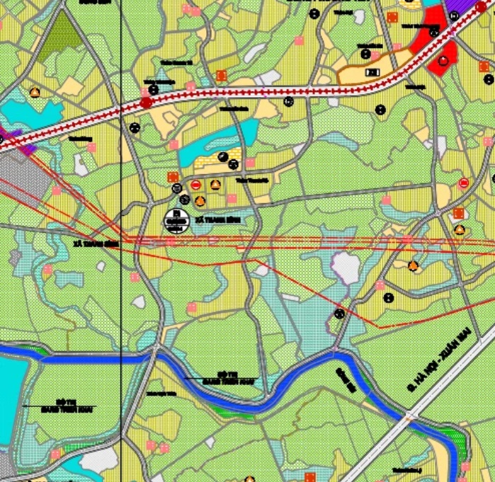 Bản đồ quy hoạch giao thông xã Thanh Bình theo bản đồ quy hoạch chung xây dựng huyện Chương Mỹ thành phố Hà Nội đến năm 2030.