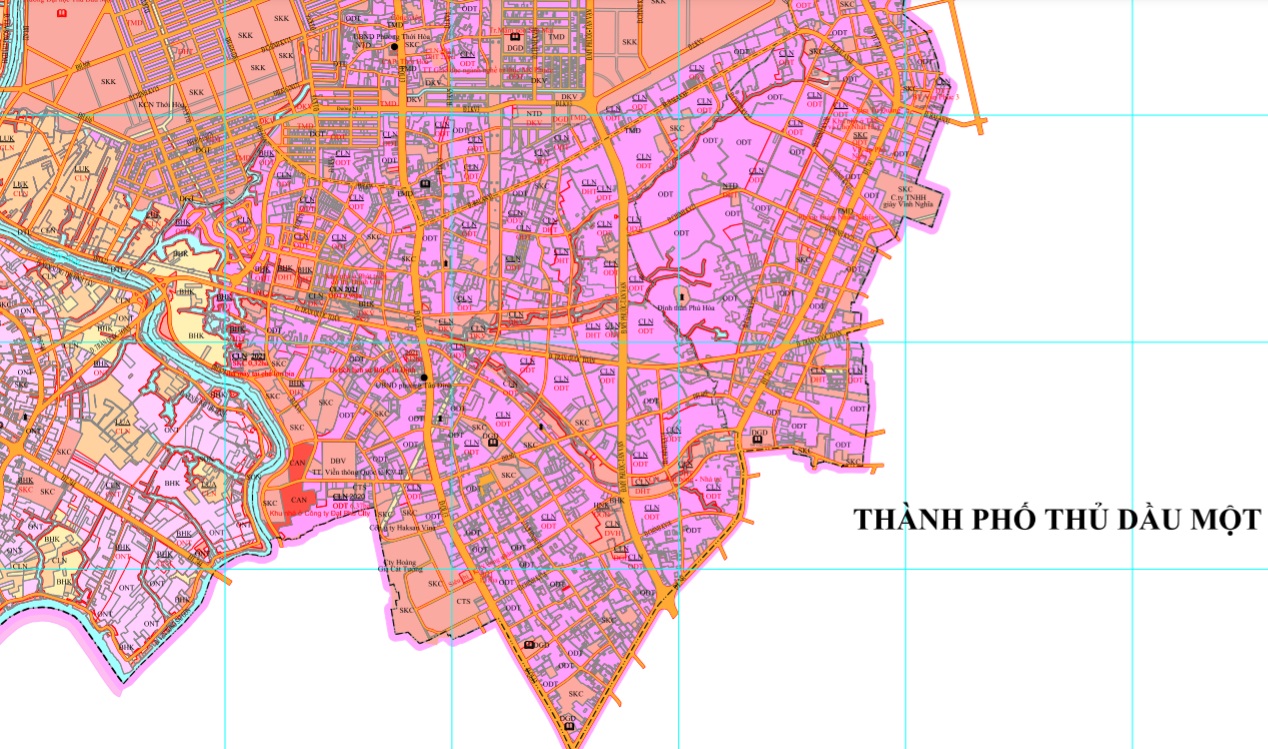 Bản đồ kế hoạch sử dụng đất phường Hòa Lợi thị xã Bến Cát