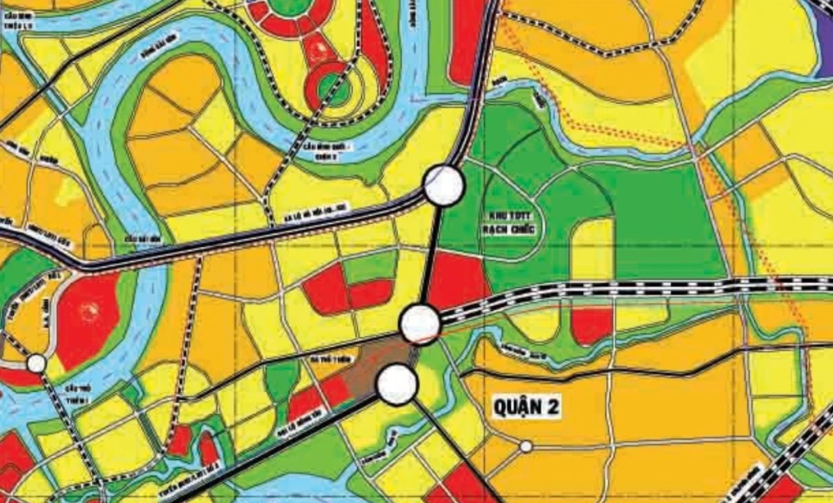 Quy hoạch giao thông phường An Phú trên bản đồ định hướng phát triển không gian TP HCM đến năm 2025.