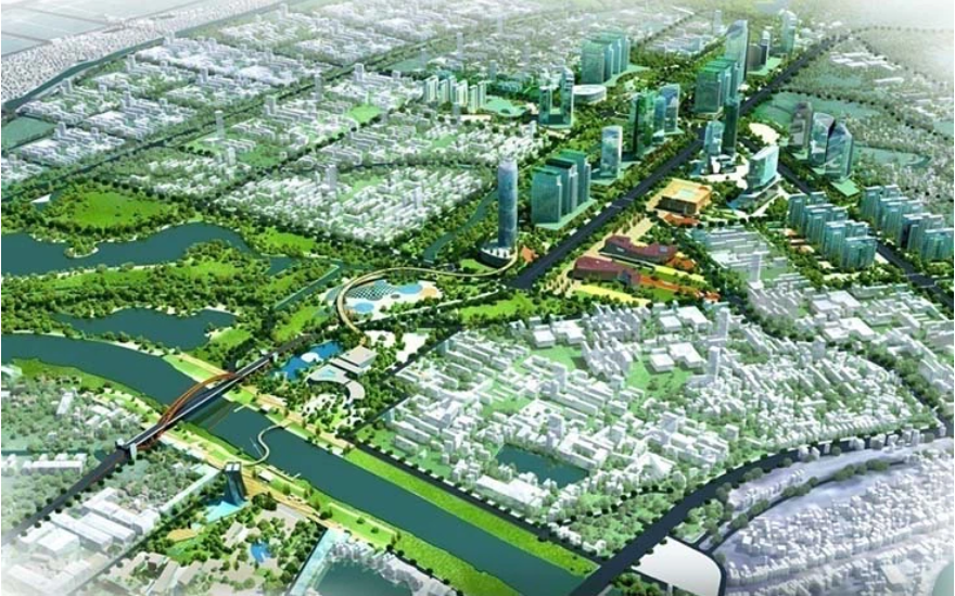 Ảnh phối cảnh một khu đô thị ở Bắc Giang. (Nguồn: Tạp chí Kiến trúc).