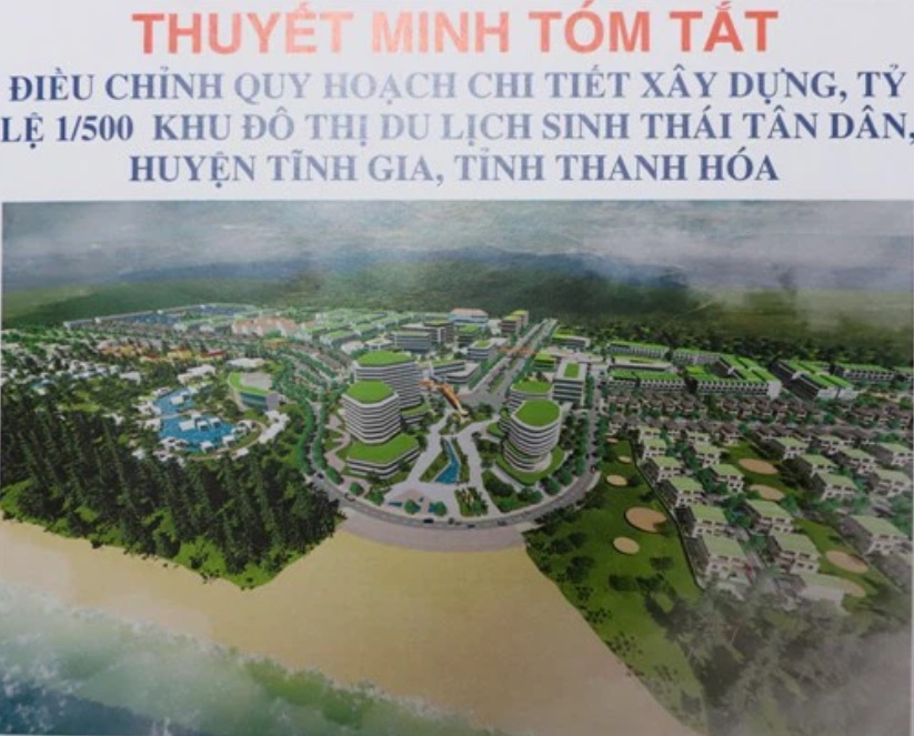 Bản vẽ quy hoạch 1/500 Khu đô thị du lịch sinh thái Tân Dân. (Nguồn: thanhhoa.gov.vn).