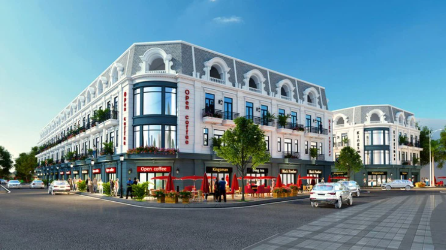 Mô hình dự án tổ hợp nhà phố thương mại shophouse kết hợp kinh doanh dịch vụ thương mại, khách sạn tại phường Đồng Hải, TP Đồng Hới. (Ảnh: Báo Đấu thầu).