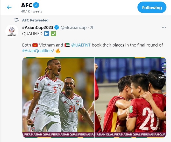 AFC và Asian Cup 2023 chúc mừng UAE và Việt Nam