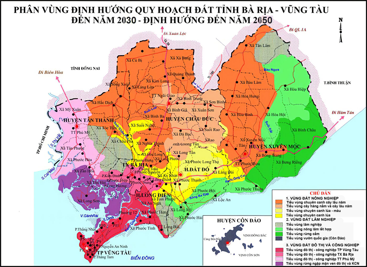Bản đồ quy hoạch sử dụng đất tỉnh Bà Rịa Vũng Tàu
