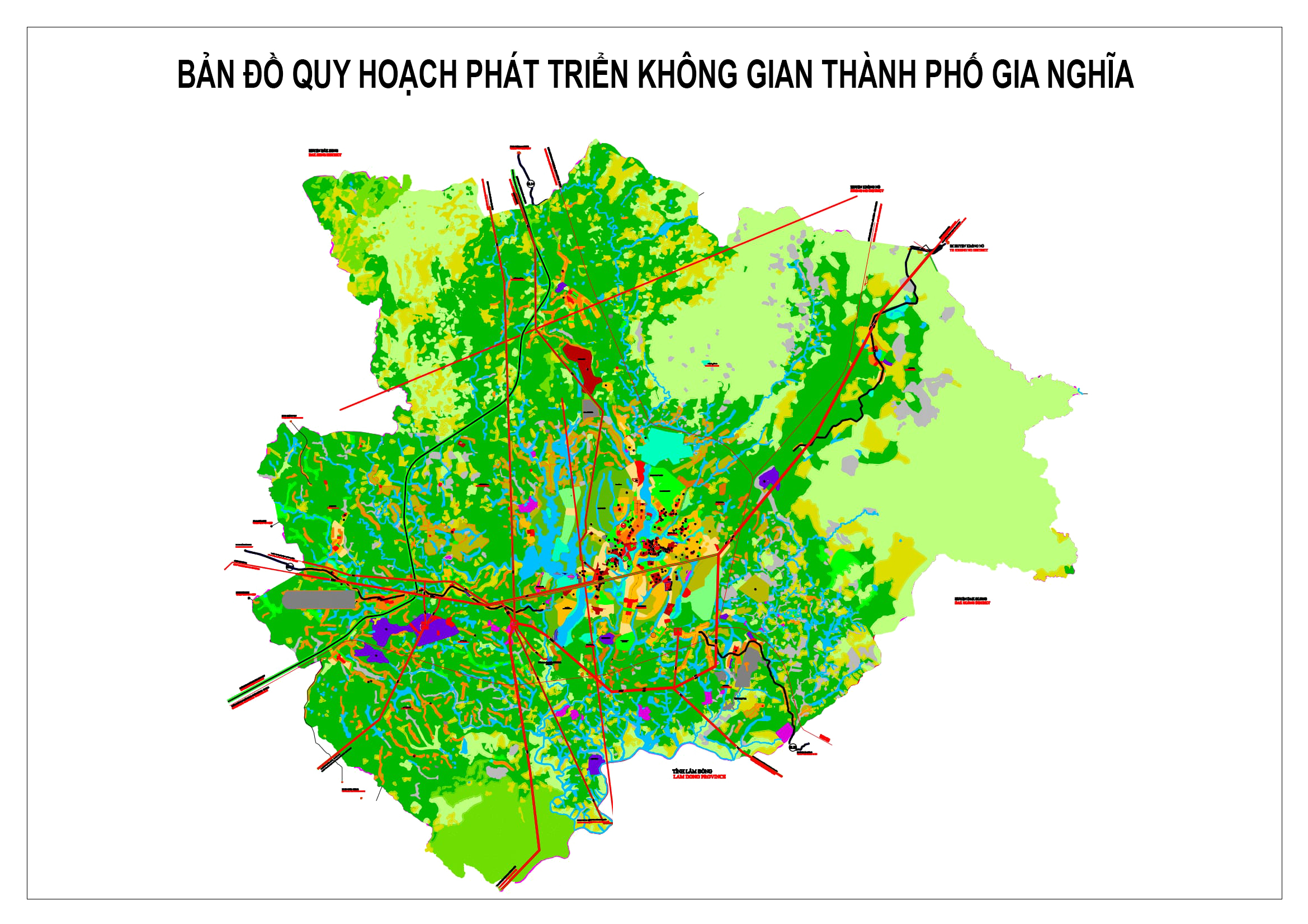 Bản đồ quy hoạch phát triển không gian Gia Nghĩa, Đắk Nông