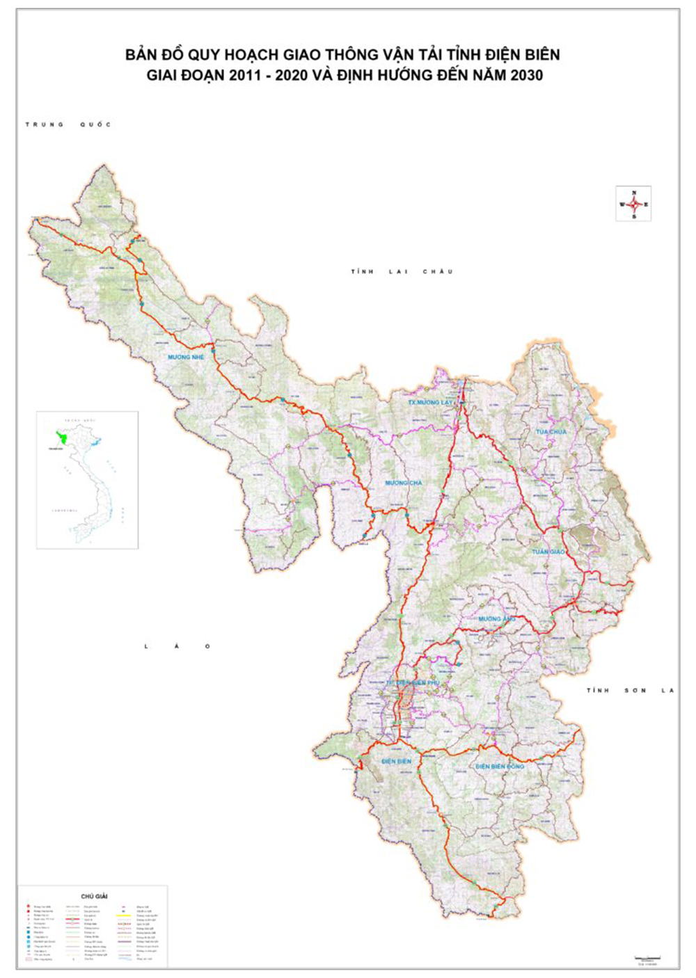 Bản đồ quy hoạch giao thông thành phố Điện Biên Phủ 
