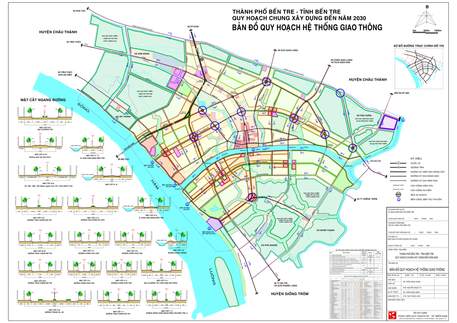 Bản đồ quy hoạch giao thông thành phố Bến Tre, tỉnh Bến Tre