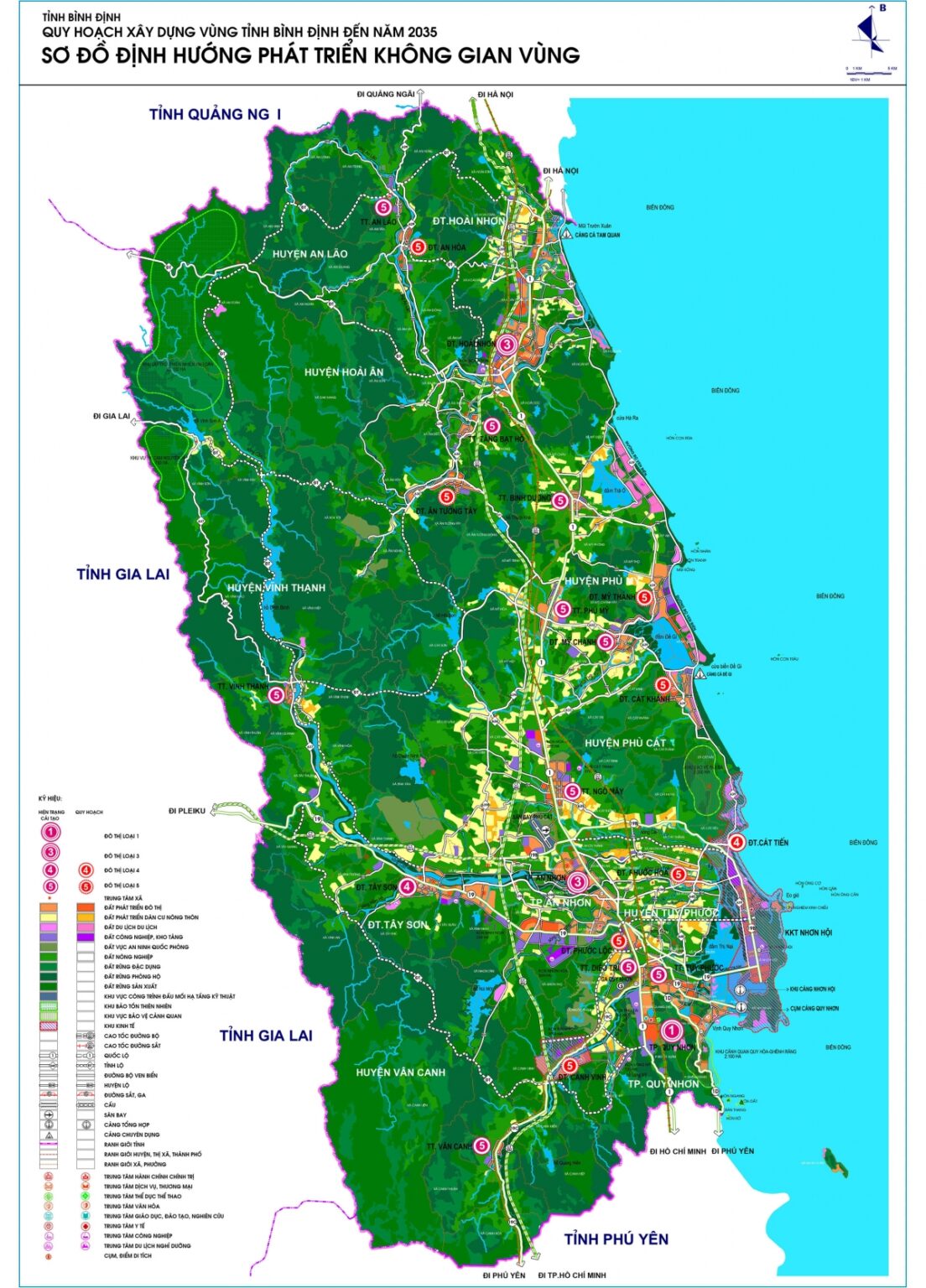 Bản đồ quy hoạch không gian vùng tỉnh Bình Định