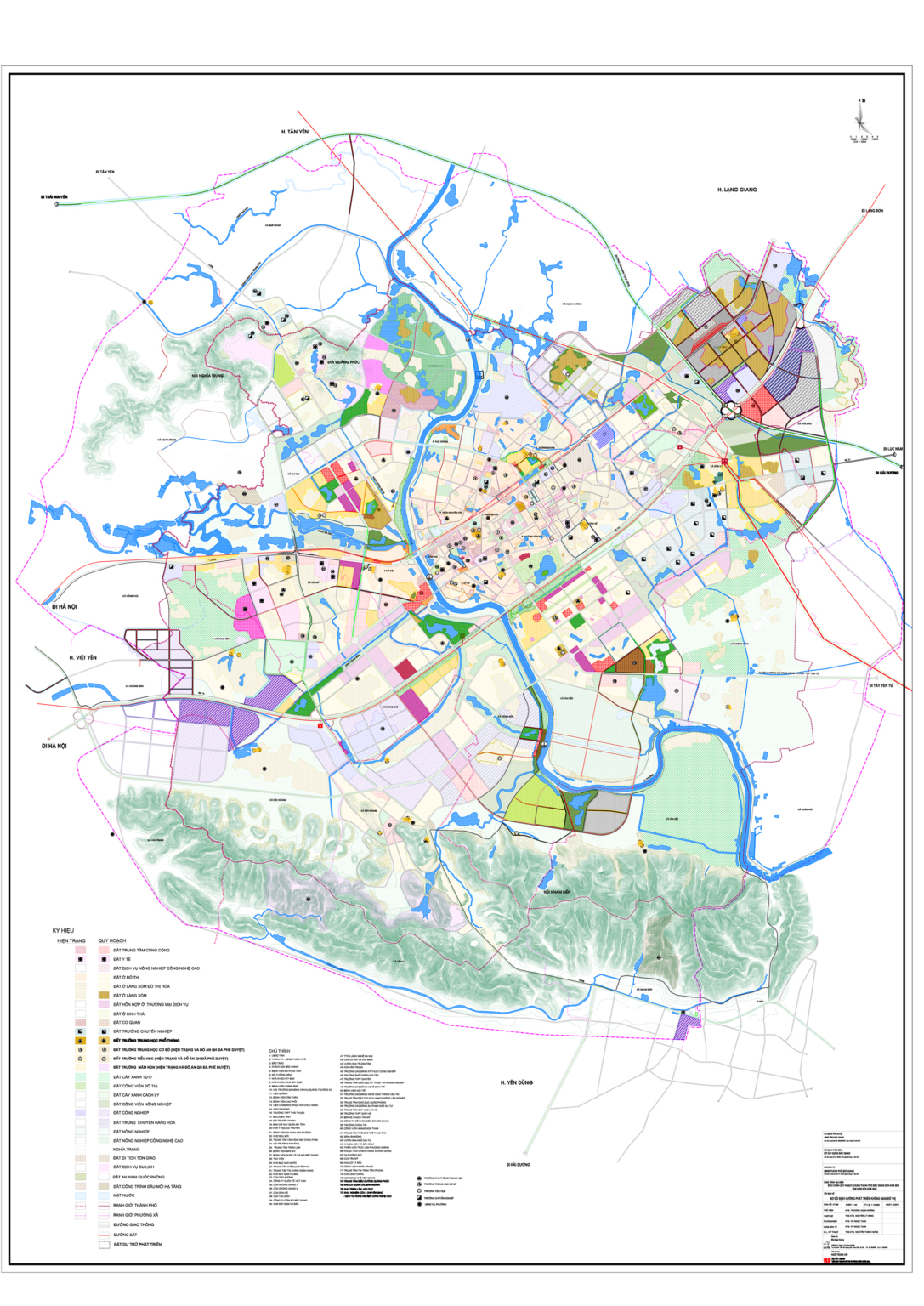 Bản đồ định hướng phát triển không gian thành phố Bắc Giang