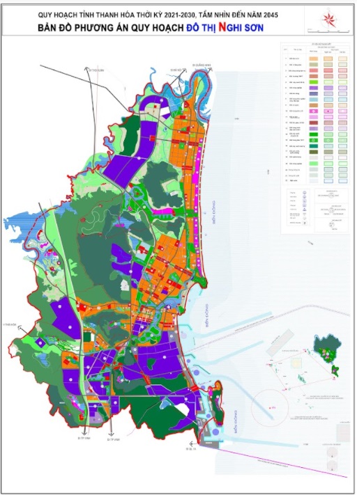 Bản đồ phương án quy hoạch đô thị Nghi Sơn