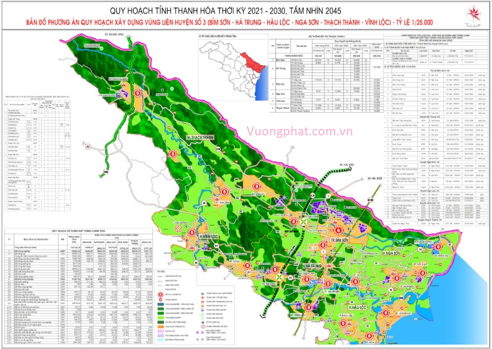 Bản đồ quy hoạch liên vùng 3 tỉnh Thanh Hóa