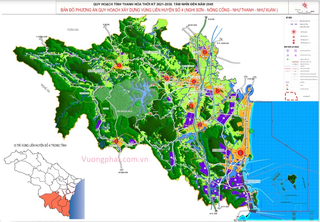 Bản đồ quy hoạch liên vùng 4 tỉnh Thanh Hóa