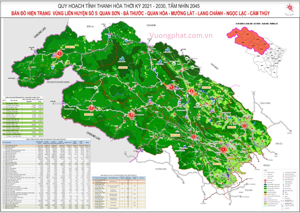 Bản đồ quy hoạch liên vùng 5 tỉnh Thanh Hóa