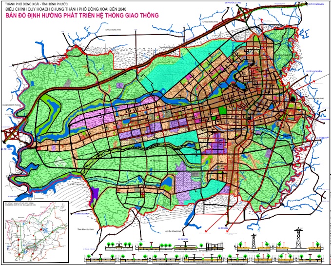 Bản đồ định hướng phát triển giao thông thành phố Đồng Xoài