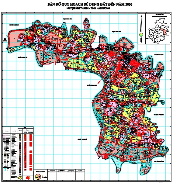 Bản đồ quy hoạch sử dụng đất thời kỳ 2021-2030 huyện Kim Thành