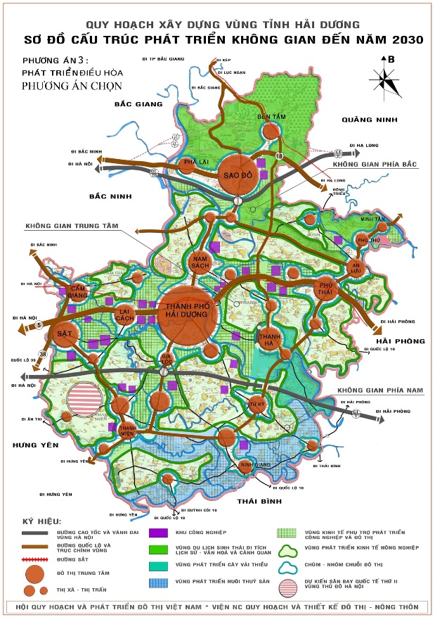 Bản đồ quy hoạch phát triển không gian thành phố Hải Dương