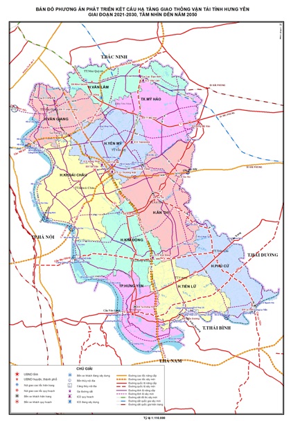 Bản đồ phát triển quy hoạch giao thông tỉnh Hưng Yên