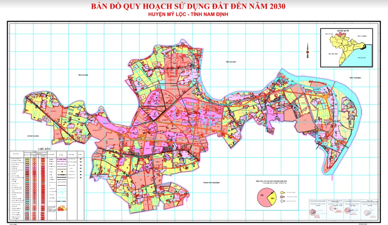 Bản đồ kế hoạch sử dụng đất huyện Mỹ Lộc tỉnh Nam Định