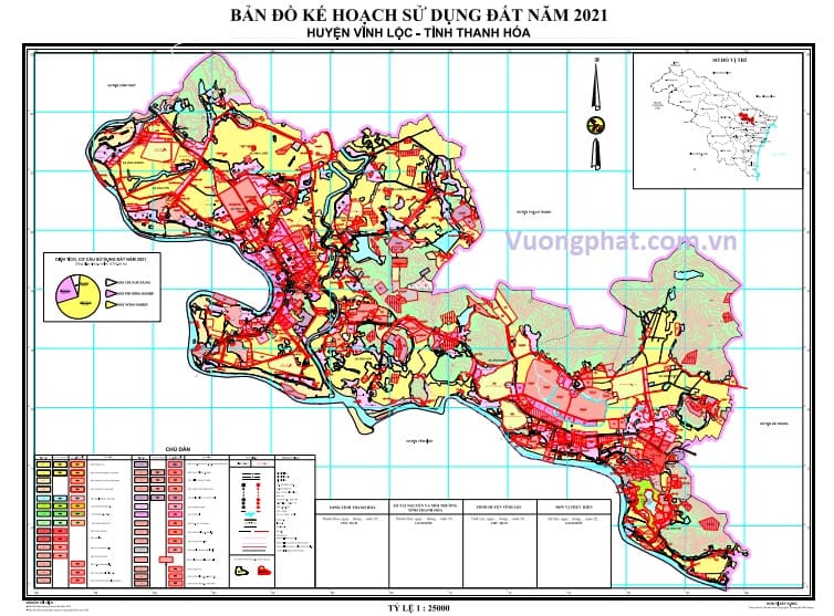 Bản đồ kế hoạch sử dụng đất năm 2021, huyện Vĩnh Lộc