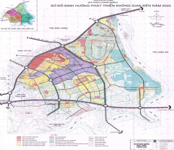 Quy hoạch giao thông quận 9 thể hiện trên bản đồ quy hoạch chung quận 9. 