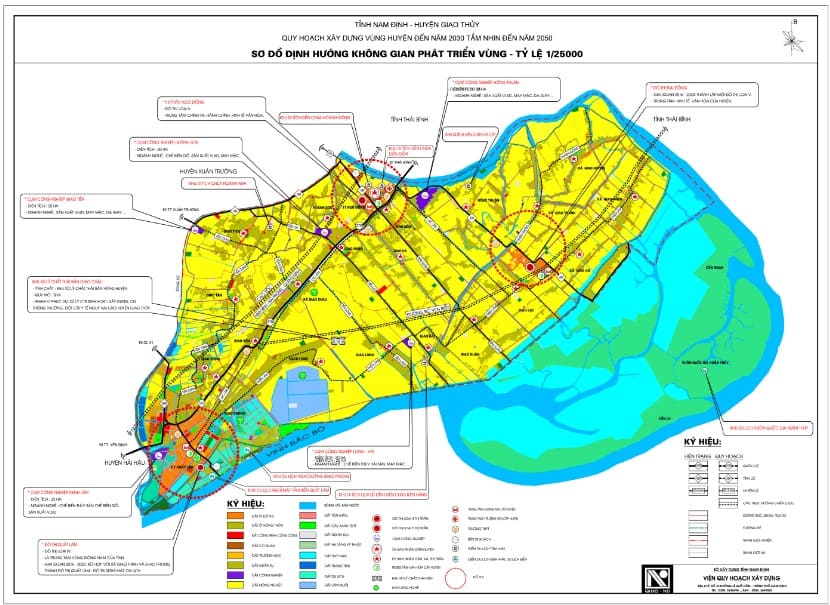 Bản đồ định hướng quy hoạch không gian huyện Giao Thủy