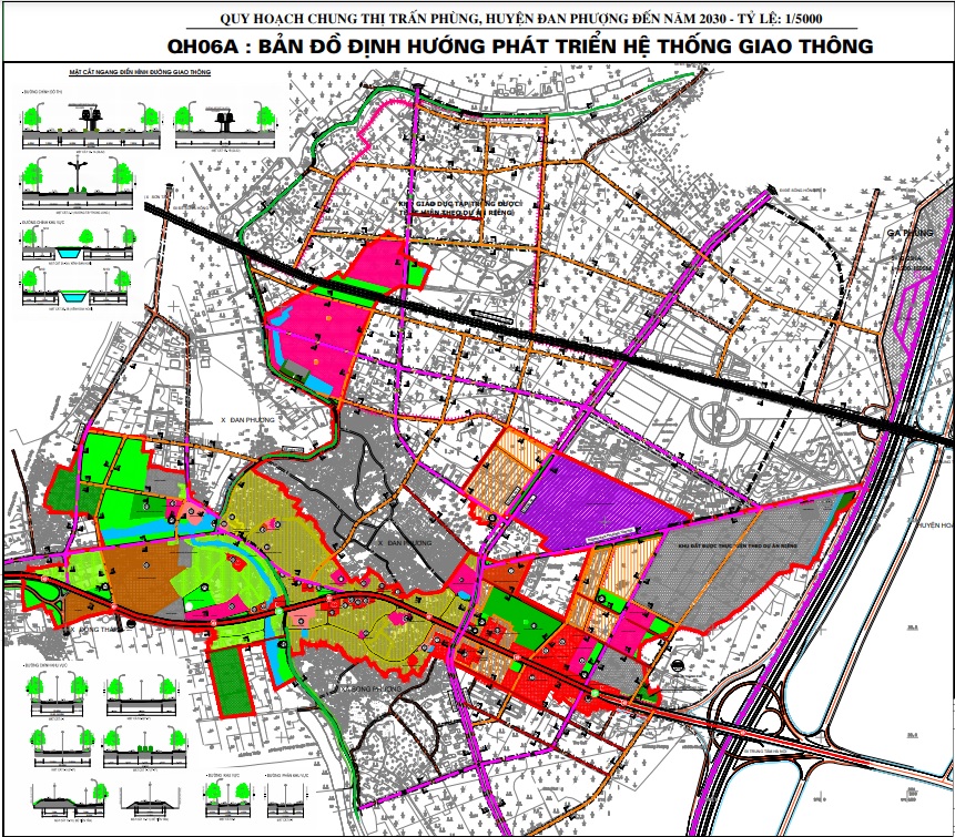 Bản đồ quy hoạch giao thông thị trần Phùng - Hà Nội