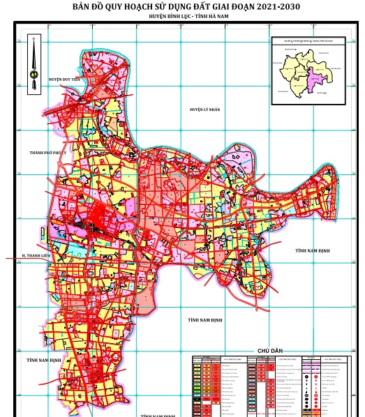 Bản đồ quy hoạch sử dụng đất thời kỳ 2021-2030 huyện Bình Lục