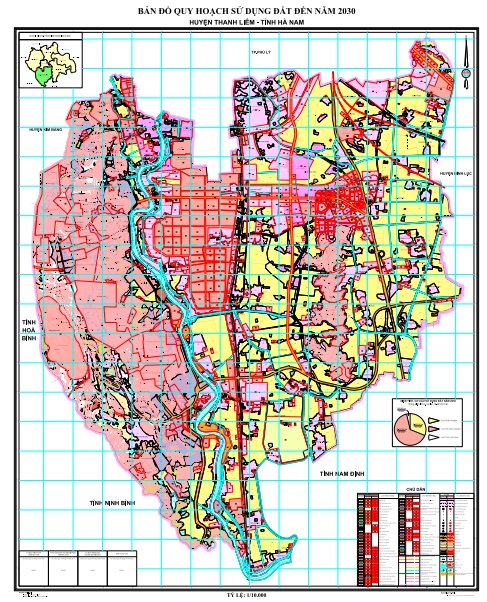 Bản đồ quy hoạch sử dụng đất thời kỳ 2021-2030 huyện Thanh Liêm
