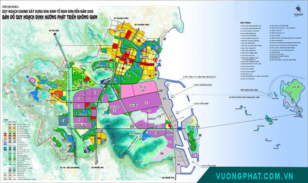 Bản đồ quy hoạch định hướng không gian khu kinh tế Nghi Sơn