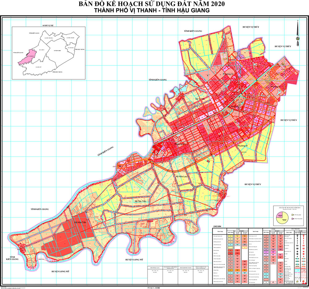 Bản đồ quy hoạch sử dụng đất thành phố Vị Thanh tỉnh Hậu Giang