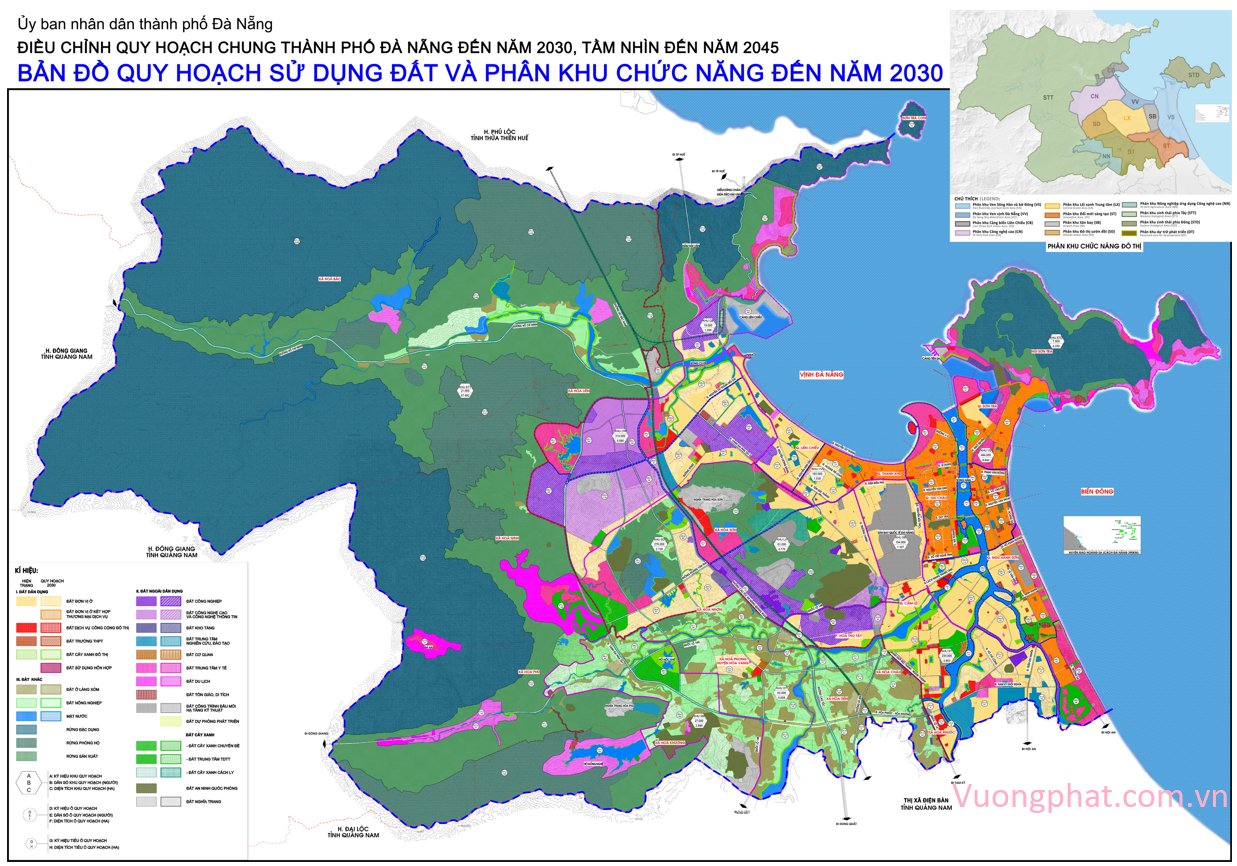 Bản đồ quy hoạch sủ dụng đất đến 2030 cảu thành phố Đà Nẵng