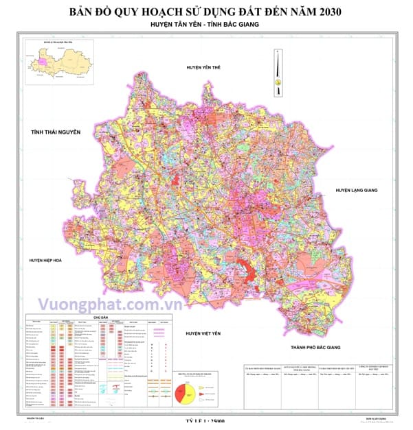 Bản đồ quy hoạch sử dụng đất đến 2030, huyện Tân Yên