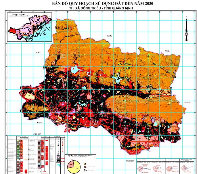 Bản đồ quy hoạch sử dụng đất thời kỳ 2021-2030 thị xã Đông Triều