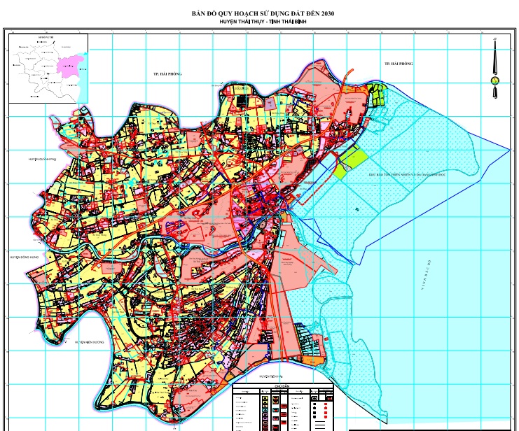 Bản đồ quy hoạch sử dụng đất thời kỳ 2021-2030, huyện Thái Thụy, tỉnh thái Bình