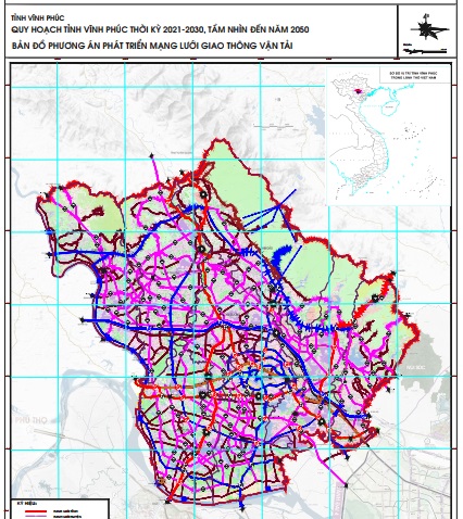 Bản đồ quy hoạch giao thông đến 2030, tỉnh Vĩnh Phúc