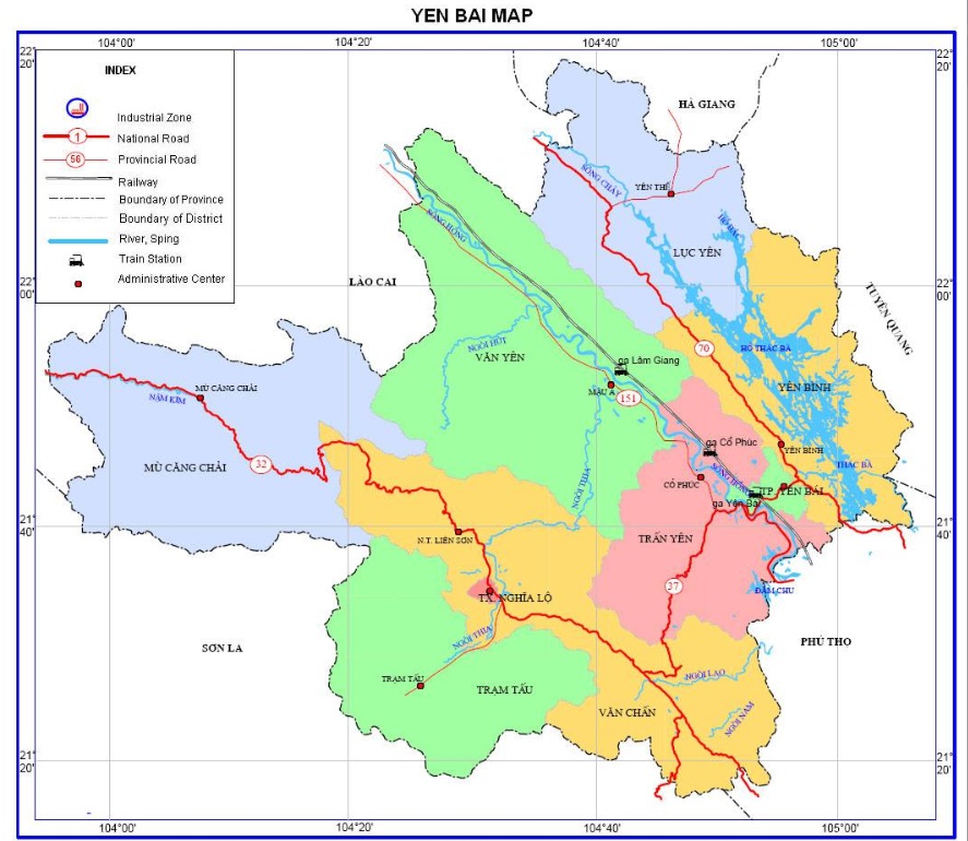 Bản đồ quy hoạch giao thông thành phố Yên Bái