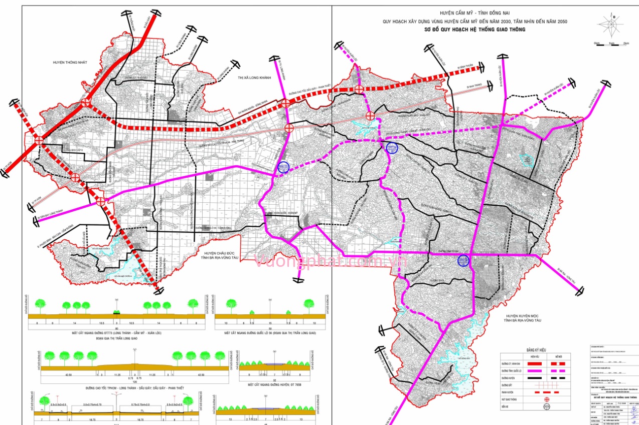Bản đồ quy hoạch giao thông huyện Cẩm Mỹ tỉnh Đồng Nai