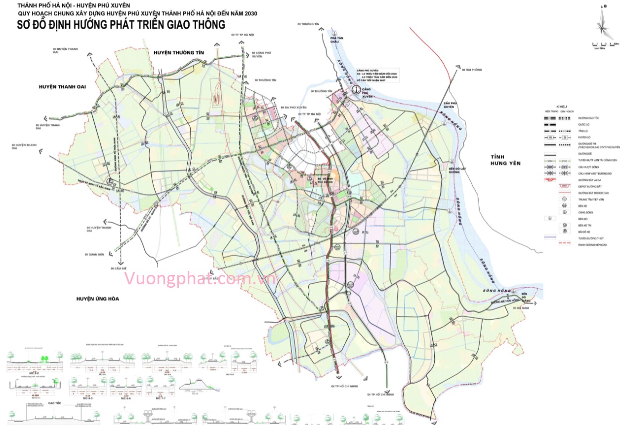 Sơ đồ định hướng quy hoạch giao thông huyện Phú Xuyên