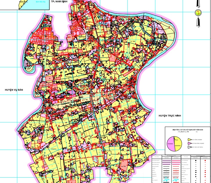 Bản đồ quy hoạch sử dụng đất huyện Nam Trực đến 2030