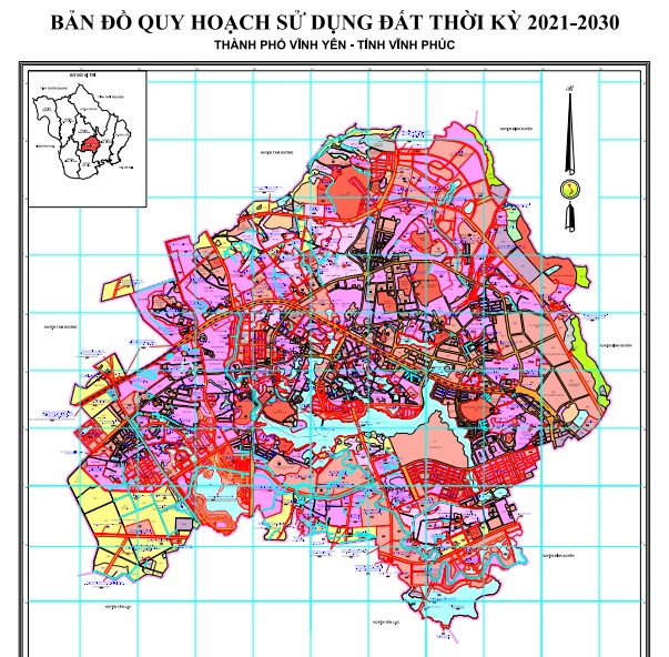 Bản đồ quy hoạch sử dụng đất thời kỳ 2021-2030 thành phố Vĩnh Yên