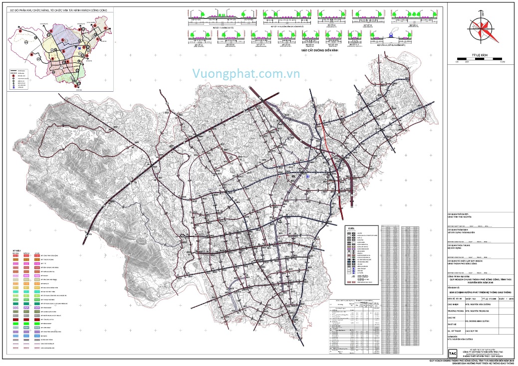 Bản đồ quy hoạch giao thông thành phố Sông Công tỉnh Thái Nguyên
