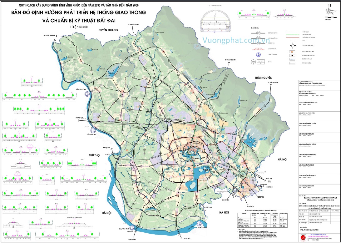 Bản đồ quy hoạch phát triển giao thông tỉnh Vĩnh Phúc đến 2030
