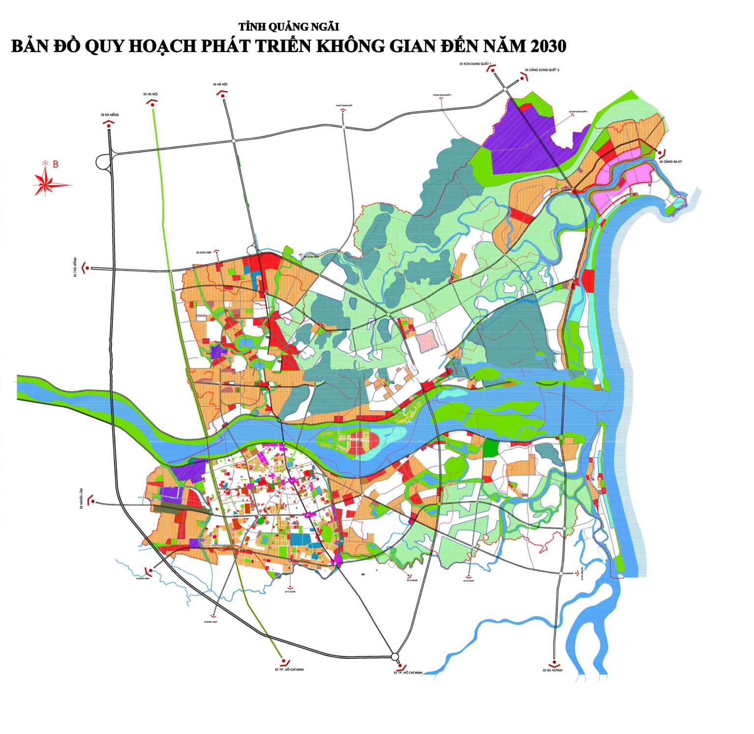 Bản đồ quy hoạch phát triển không gian tỉnh Quảng Ngãi