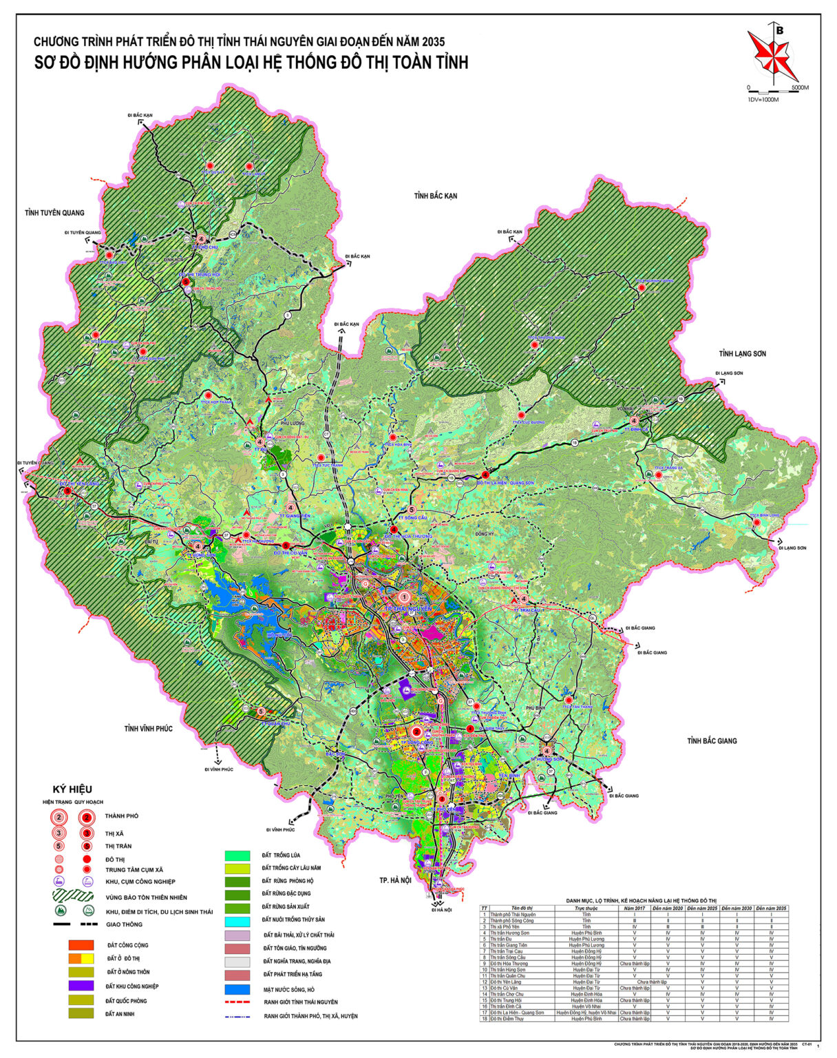 Bản đồ quy hoạch phát triển không gian tỉnh Thái Nguyên