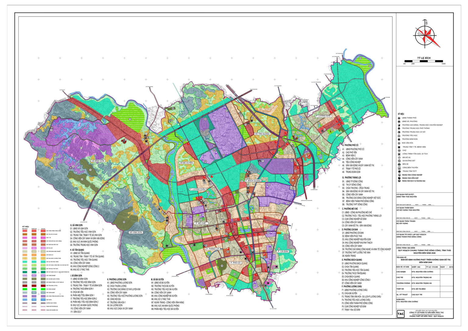 Bản đồ quy hoạch phát triển không gian thành phố Sông Công, tỉnh Thái Nguyên