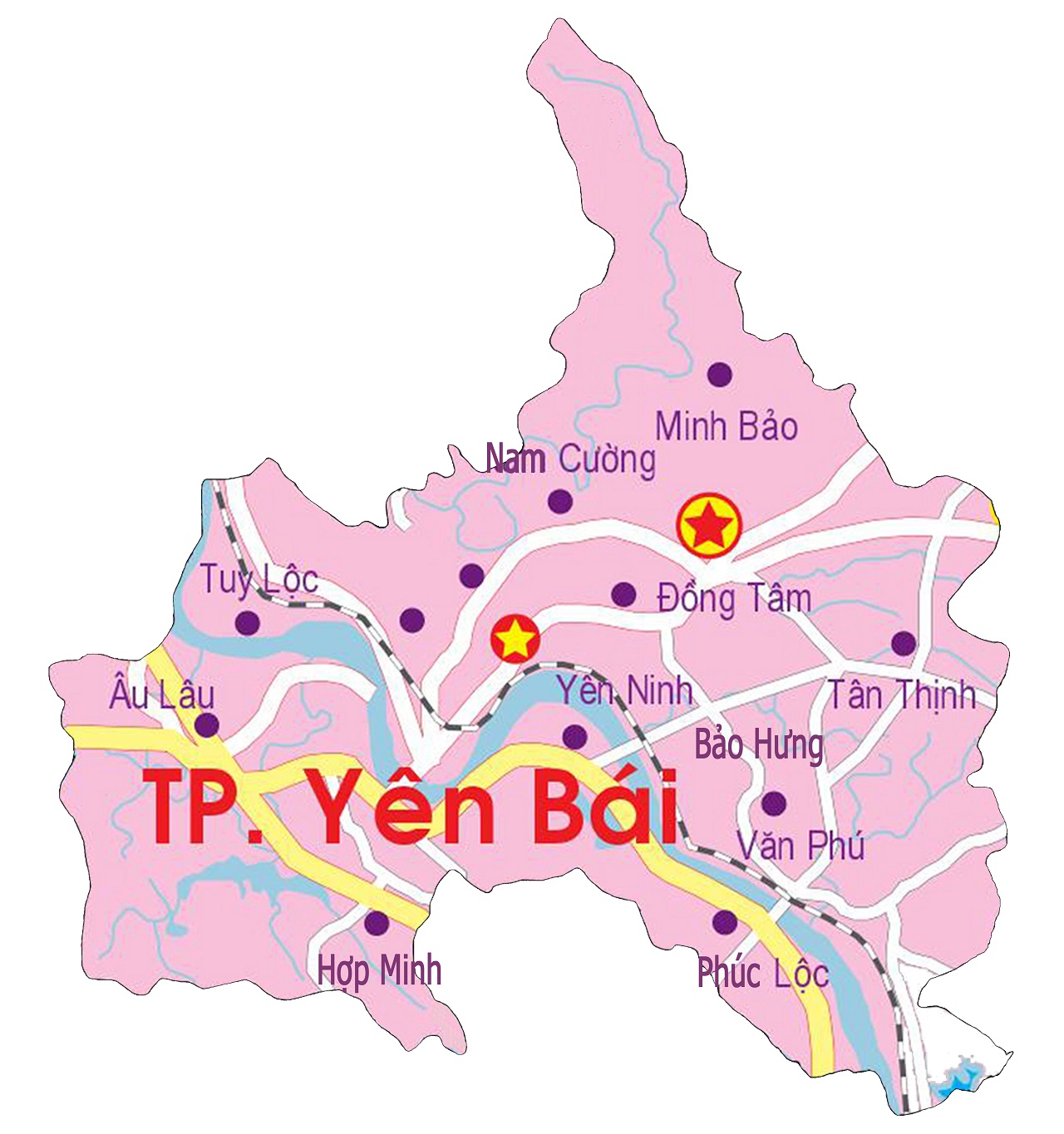 Bản đồ quy hoạch phát triển không gian thành phố Yên Bái