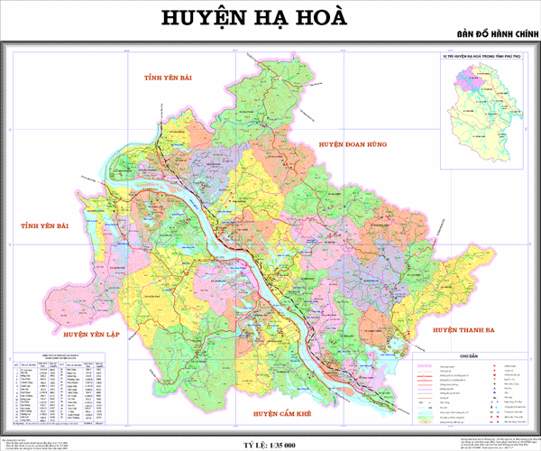 Bản đồ huyện Hạ Hòa