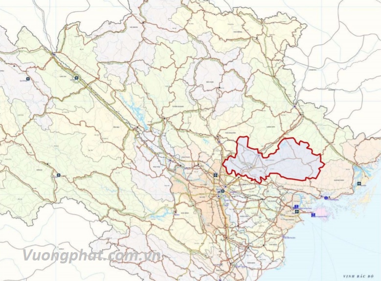 Sơ đồ vị trí của tỉnh Bắc Giang trong mối quan hệ vùng về GTVT